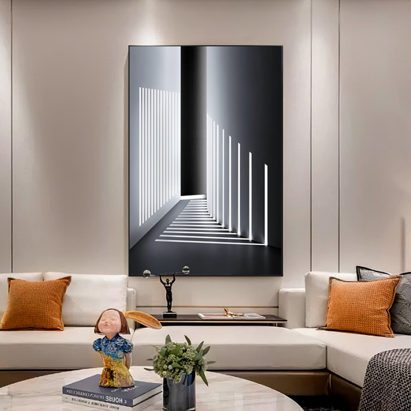轻奢高档客厅装饰画现代简约沙发背景墙挂画抽象建筑卧室床头壁画图片