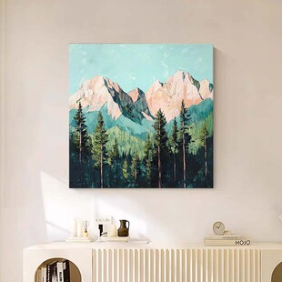 法式 饰画风景系列北欧治愈走廊尽头玄关挂画 奶油风日照金山客厅装