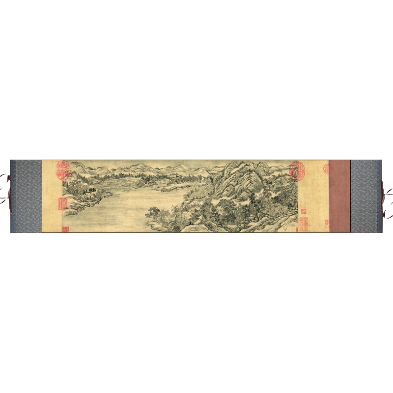 山水画新款书法携古代名家横幅