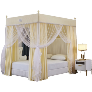 床帘蚊帐一体式遮光家用卧室挡风1.5米欧式1.8m床落地公主风床幔