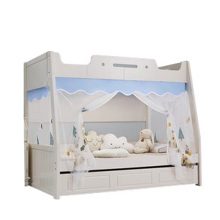 子母床1.5米上下铺梯形高低床1.2米双层儿童床1.35家用上下床蚊帐