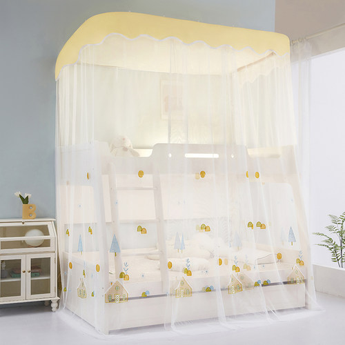 2026年新款子母床蚊帐u型上下床家用儿童床双层床加密加厚高低床