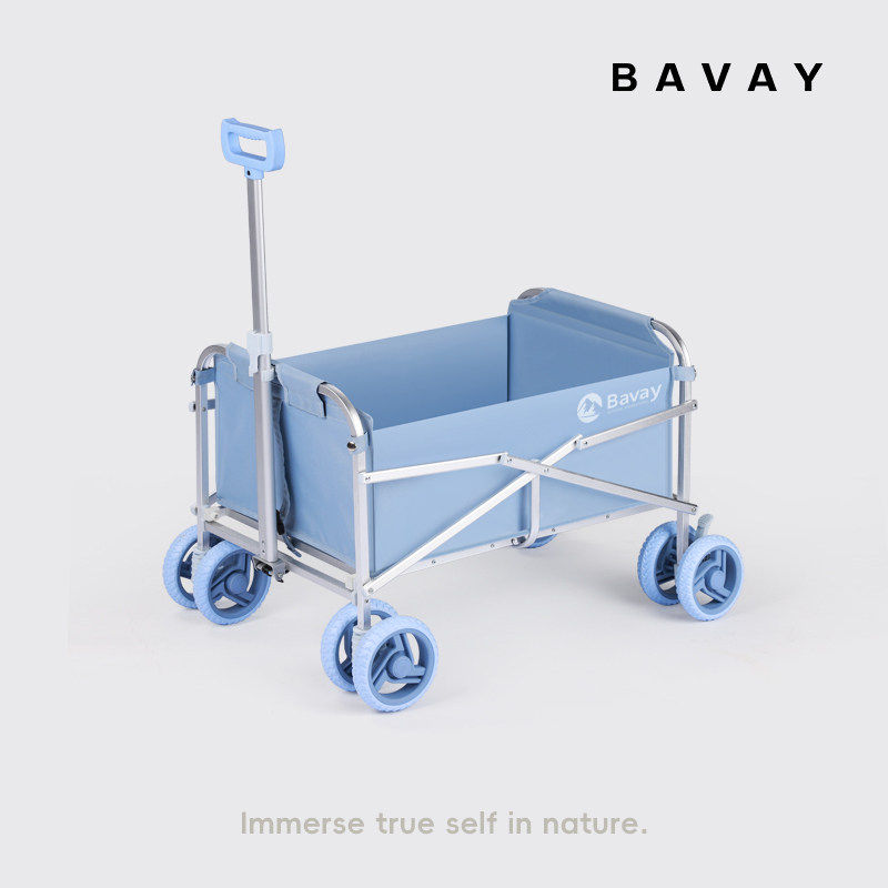 bavay北欢露营车八轮迷你小拉车铝合金买菜折叠购物快递推车遛娃