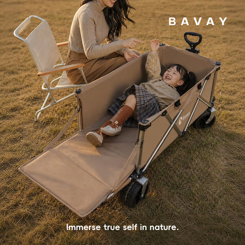 bavay北欢露营车儿童可躺加长遮阳蓬铝合金pro户外折叠手推车F12