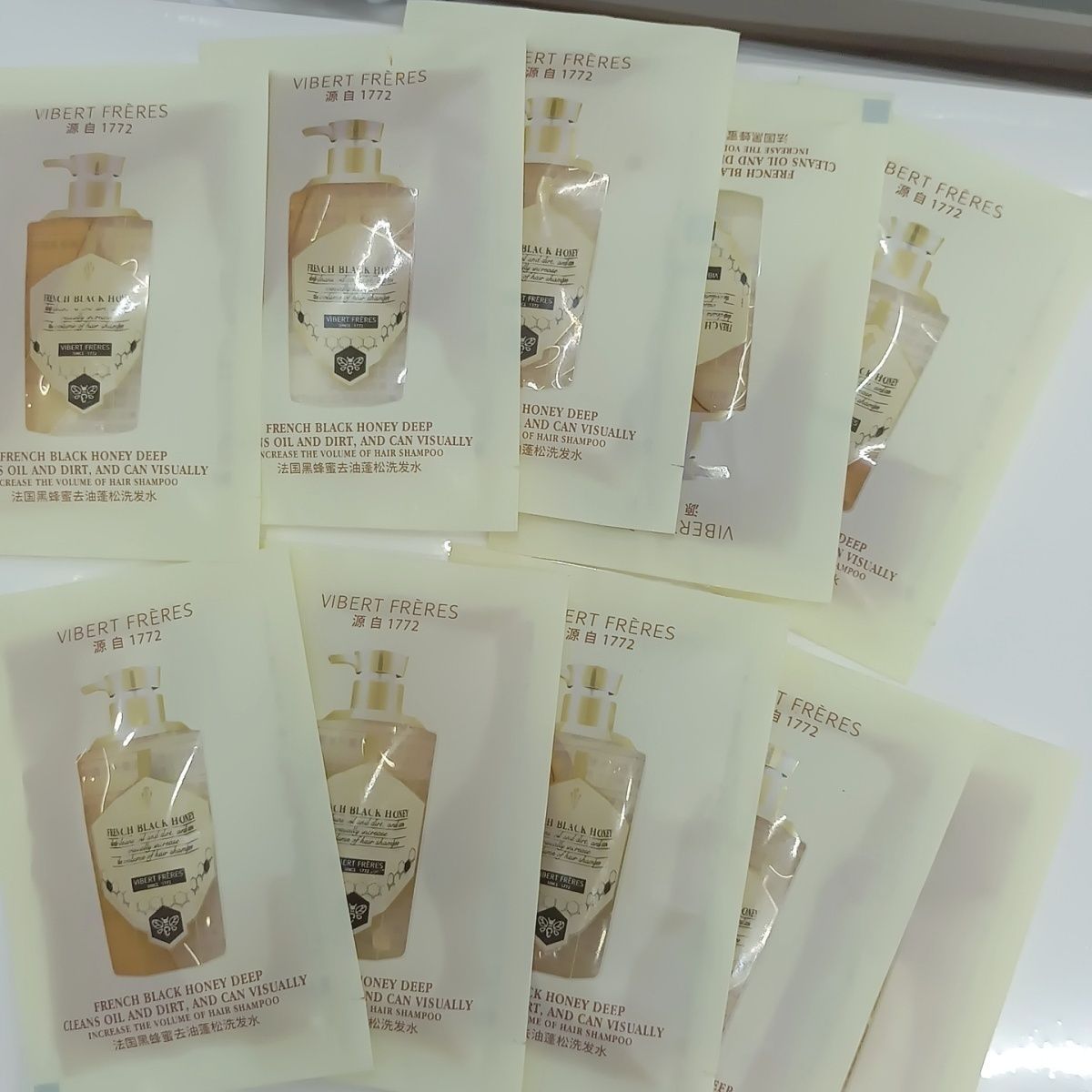 【20包】法国VF薇弗洗发水黑蜂蜜去油蓬松水润丝滑袋装正品洗发露