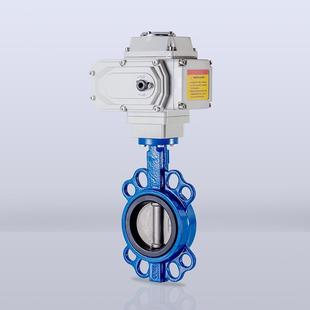 200 电动法兰蝶阀D971X 16对夹软密封水阀执行器阀门DN50