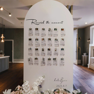 婚礼照片墙结婚订婚女方出阁宴迎宾牌拍立得开业签到墙kt板定制