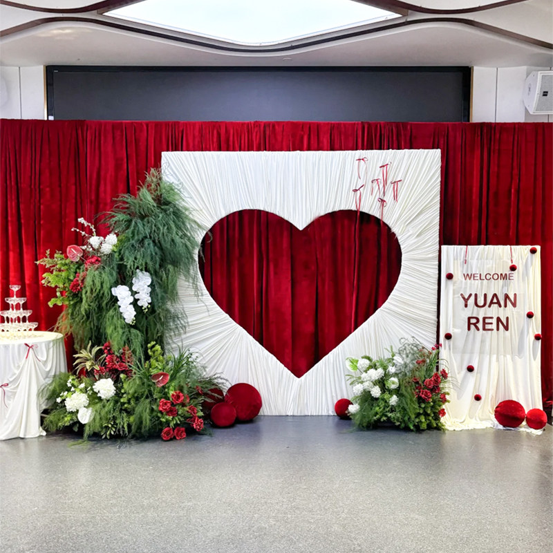 韩系订婚布置全套装饰红色爱心布幔kt板背景简约大气拍照道具,节庆用品/礼品,气球,淘宝优惠券,粉丝福利购,淘宝优惠卷