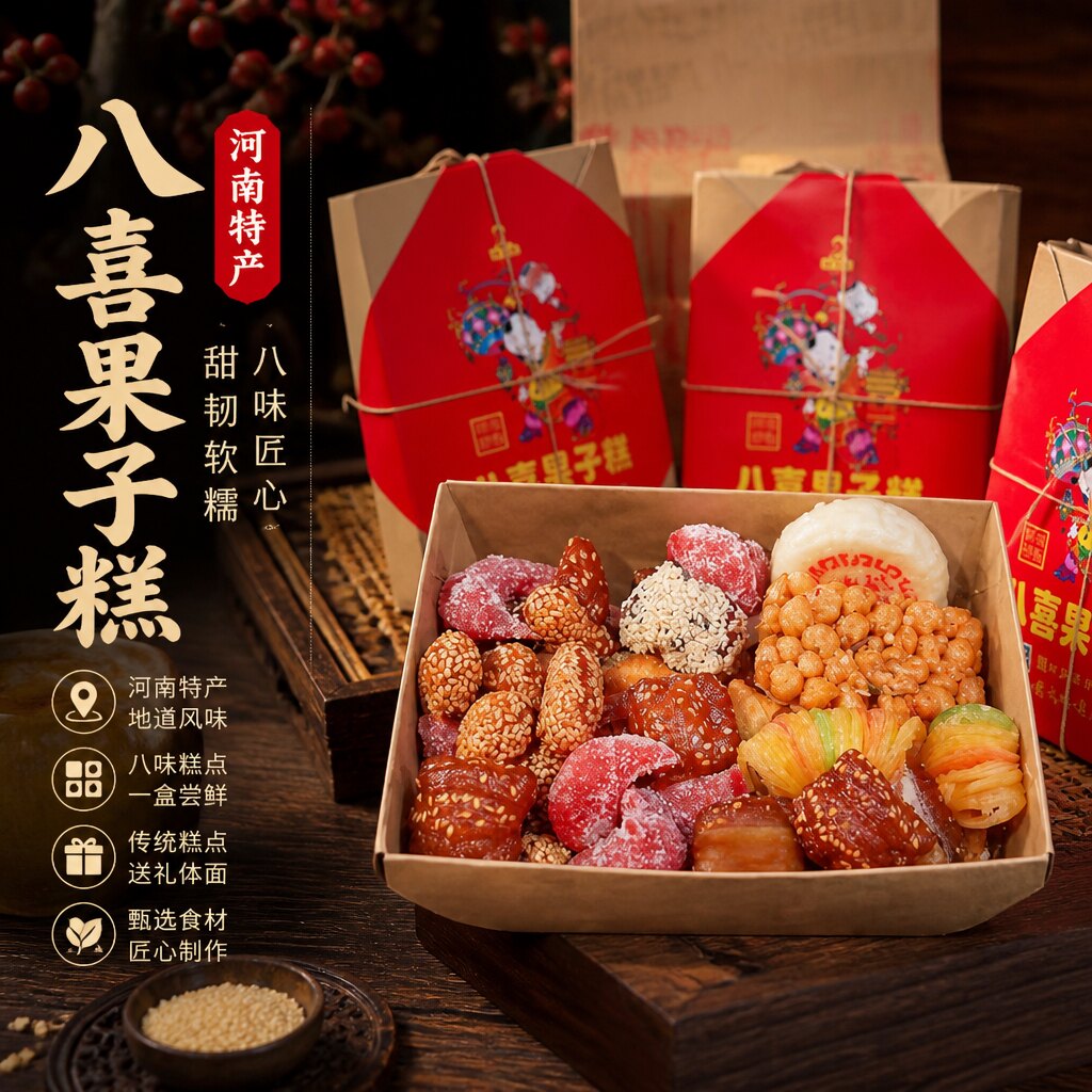 师大姐八喜果子糕河南老式果子蜜三刀羊角蜜零食网红爆款童年糕点