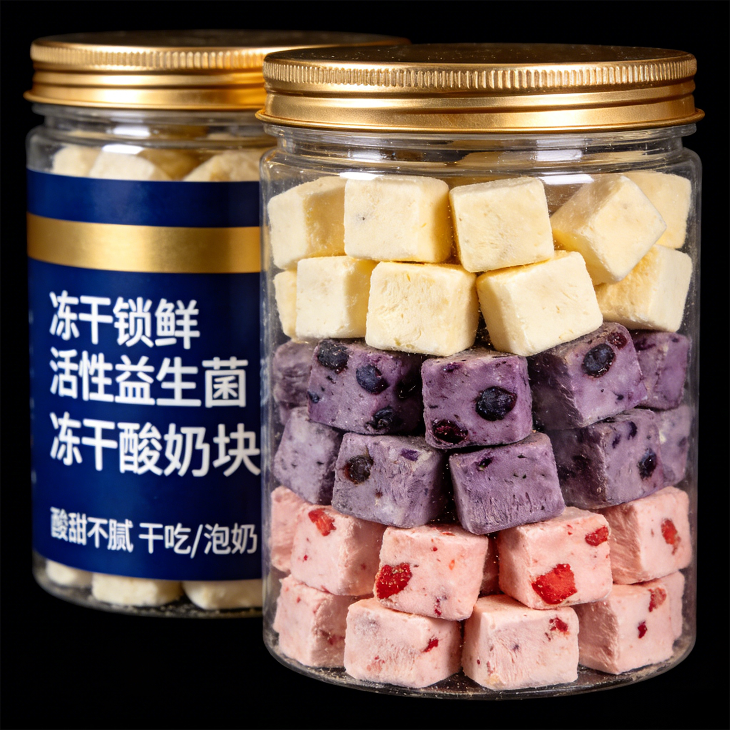 冻干酸奶块水果干无添加草莓干冻干果粒块解馋女生爱吃的高端零食