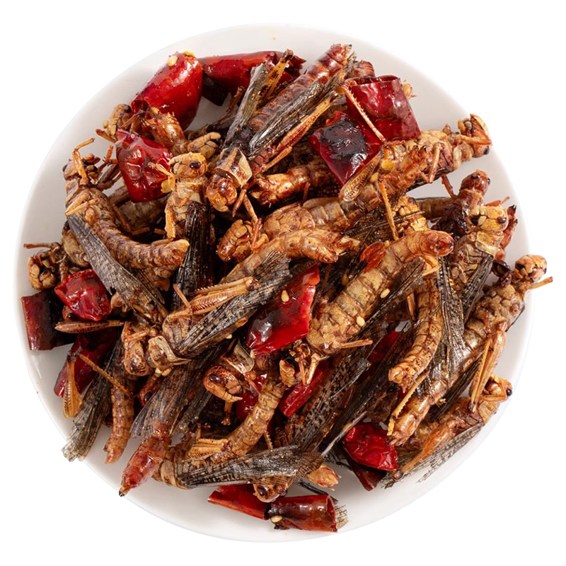 【鲜做现发】油炸蚂蚱新鲜大蚱蜢山东烧烤特产即食蝗虫昆虫子美食