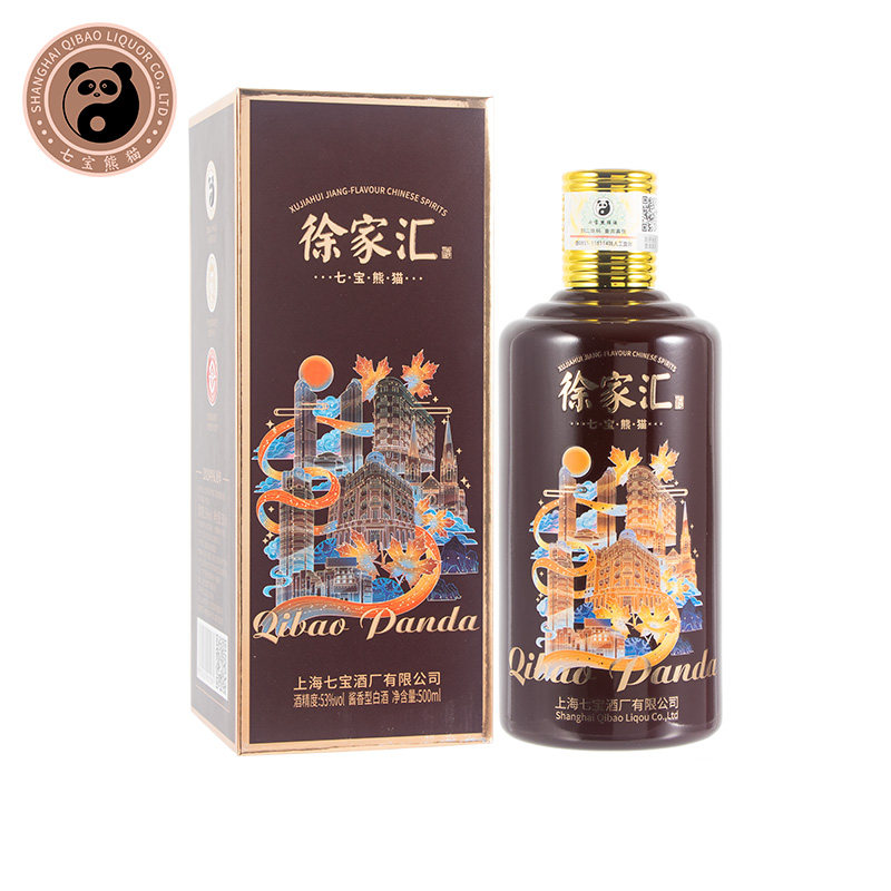 七宝熊猫徐家汇酱香型白酒53度500ml单瓶装