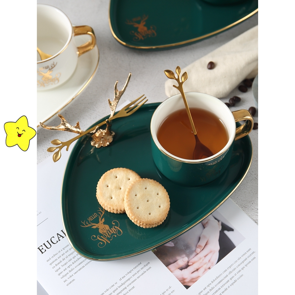 北欧陶瓷咖啡杯欧式小奢华套装精致ins风点心盘碟下午茶杯子创意
