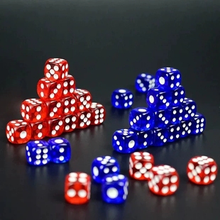 色子18mm彩色骰子色粒大号手动家用麻将筛子筛粒色子骰子骰盅塞子