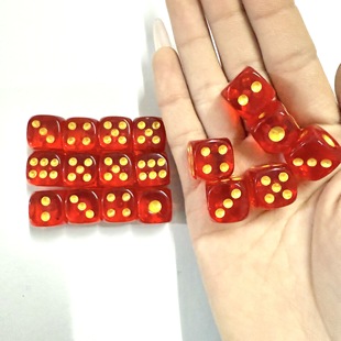 骰子亚克力14mm色子圆角塞子水晶透明彩色游戏娱乐KTV酒吧骰子粒