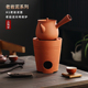 老岩泥炭炉煮茶壶砂铫原矿陶土烧水壶养生陶壶覆古功夫泡茶炉户外