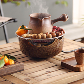 围炉煮茶陶壶煮茶器罐罐电围炉家用室内煮茶壶黑茶黑晶炉功夫茶具