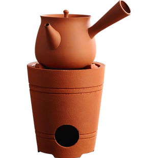 老岩泥炭炉煮茶壶砂铫原矿陶土烧水壶养生陶壶复古功夫茶炉户外