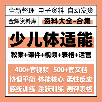 少儿体适能训练教程青少年儿童体能感统教学体系管理教案视频课程