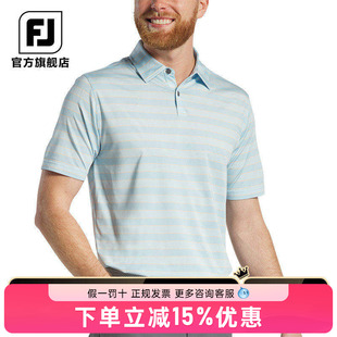 FootJoy高尔夫服装FJ男士短袖POLO衫抗菌条纹T恤男装golf运动上衣