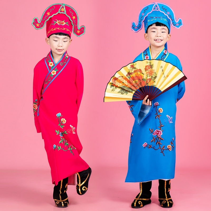 儿童江南四大才子表演服古装戏戏曲小孩公子小品唐伯虎小生戏剧
