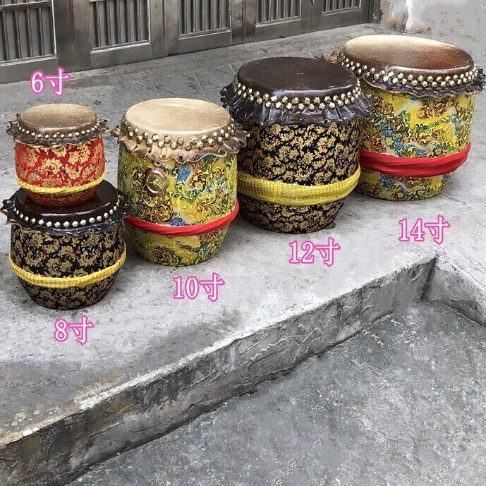 牛皮醒狮鼓打击礼品12寸单面道具鼓舞儿童传统专业学校练习小鼓
