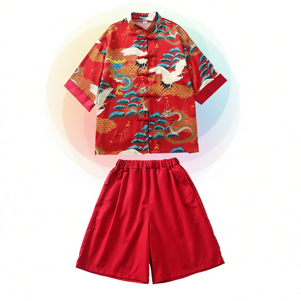 女童夏季汉服薄款 新款男童中国风国潮班服女童民国旗袍唐装潮