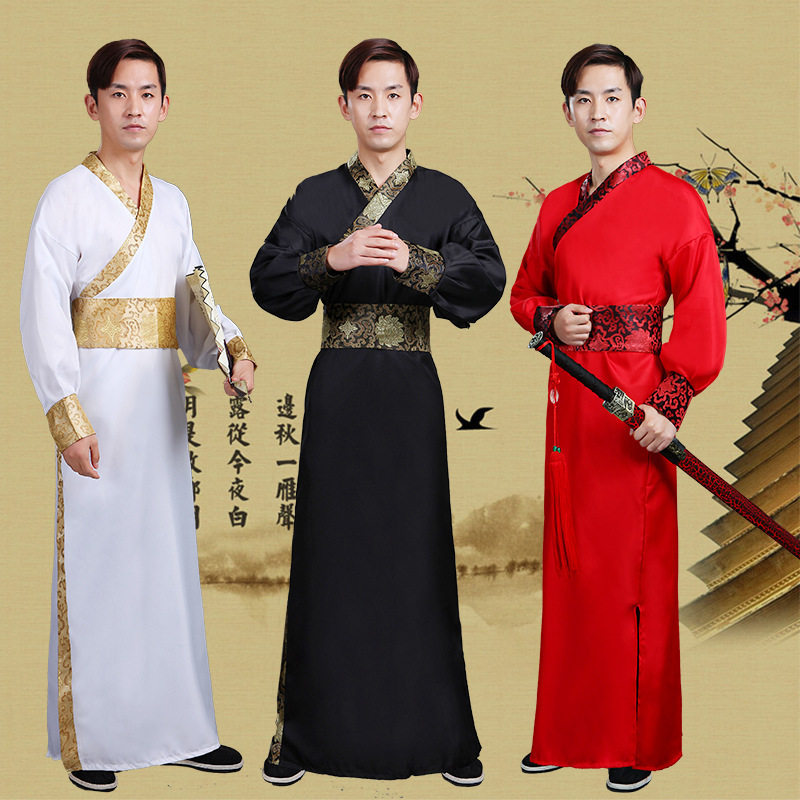 古装男汉服侠客书生演出服毕业拍照班服古代唐装舞台影视剧服装