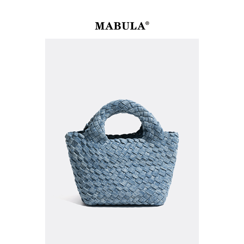 MABULA编织包手工扎染牛仔手提包