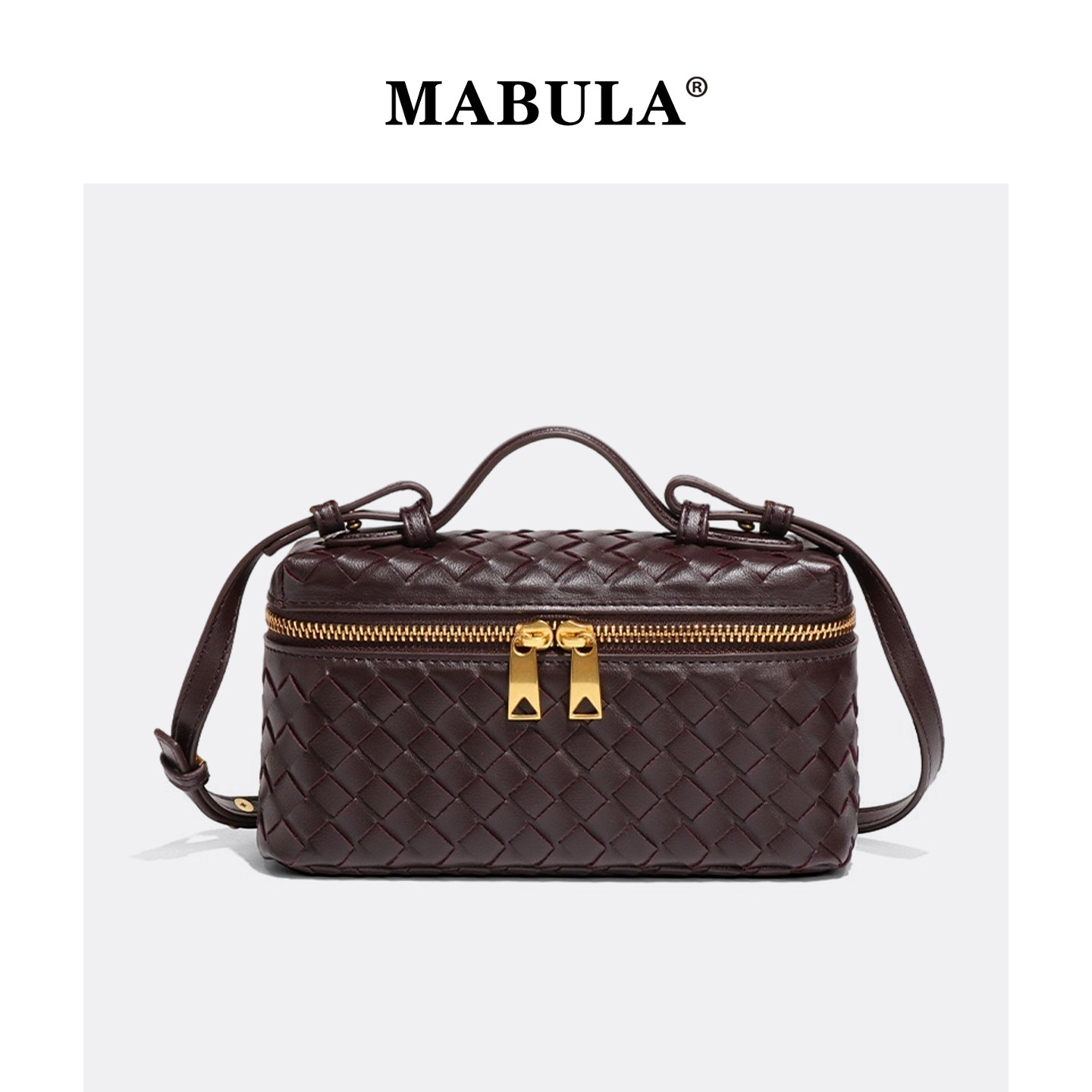MABULA法式风手工编织盒子包女2026春季新款潮流手提包单肩斜挎包,箱包皮具/热销女包/男包,编织包,淘宝优惠券,粉丝福利购,淘宝优惠卷