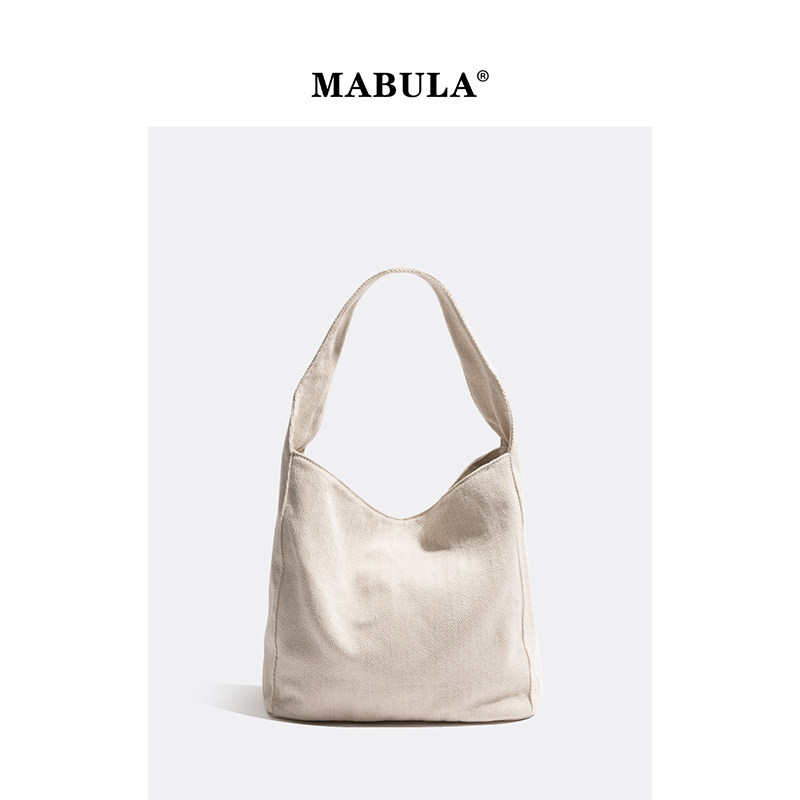 MABULA托特包2025新款大容量慵懒风帆布单肩包百搭腋下包手提包,箱包皮具/热销女包/男包,托特包,淘宝优惠券,粉丝福利购,淘宝优惠卷
