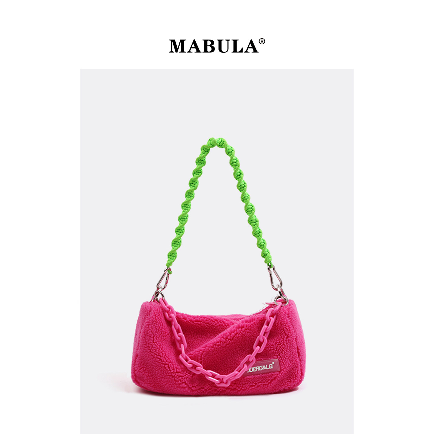 MABULA亚克力链条腋下毛绒包女2025新款时尚小众设计单肩包手提包,箱包皮具/热销女包/男包,腋下包,淘宝优惠券,粉丝福利购,淘宝优惠卷
