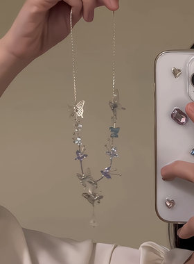 冰透紫蝶！仙气流苏项链女小众设计高颜值手工串珠颈链锁骨链潮