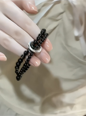 暗系中式！黑曜石手链女潮小众设计高级感轻奢精致新中式国风手串