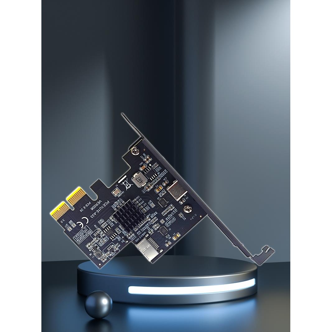 USB3.2 GEN2 TYPE-E A-KEY扩展卡PCIe X2转TYPE-C前置祥硕ASM3142