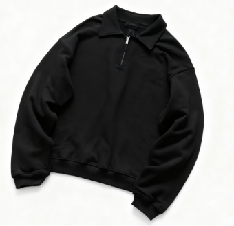 thumbnail for Small section zip lock, collar reverse two, two-color lapel plus fleece sweatshirt 11111825