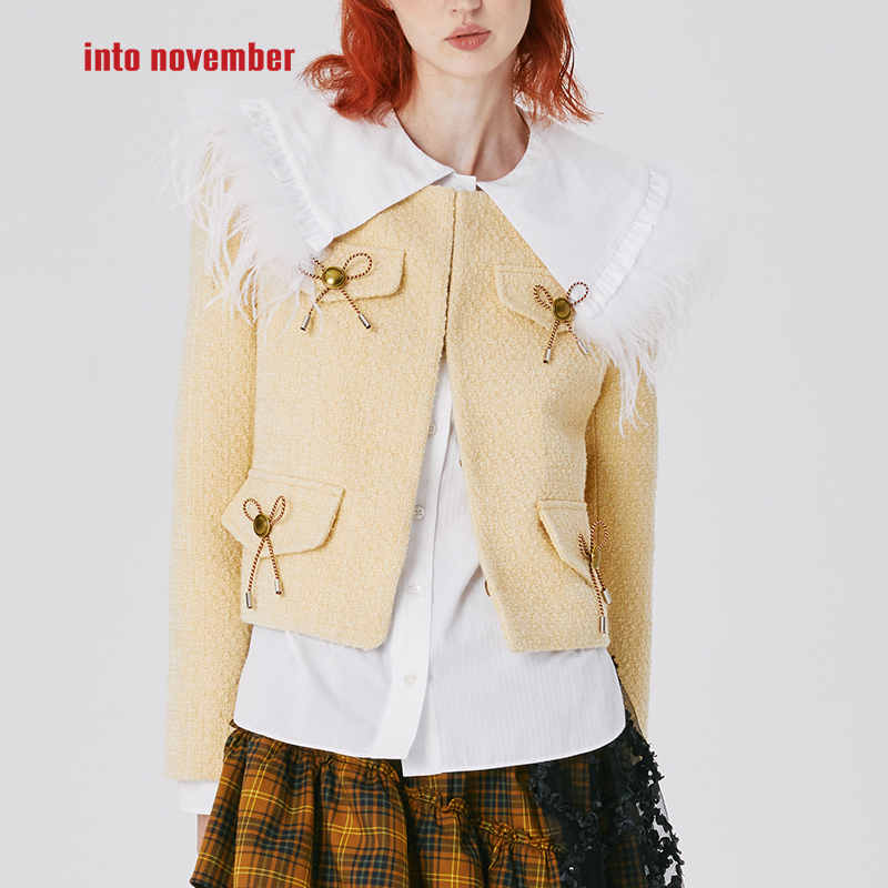 小香风原创设计师直筒秋装蝴蝶结