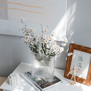 鲁丹鸟干花花束白色小雏菊天然真花高级感客厅摆设ins摆件罗丹斯