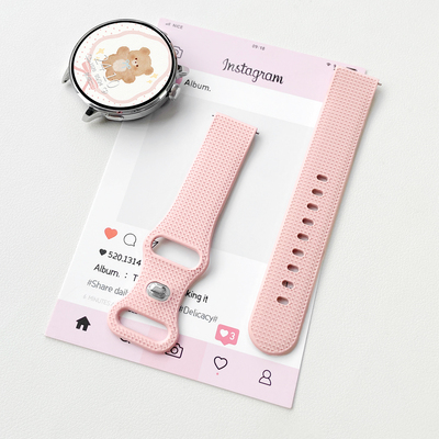 适用华为GT5反扣格纹硅胶表带