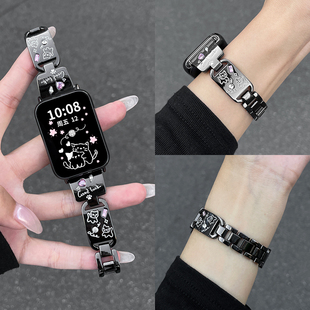高级时尚 1代青春版 北想适用小米手环9pro表带8pro运动彩钻小猫红米watch4手表带女生7pro智能红米redmi3