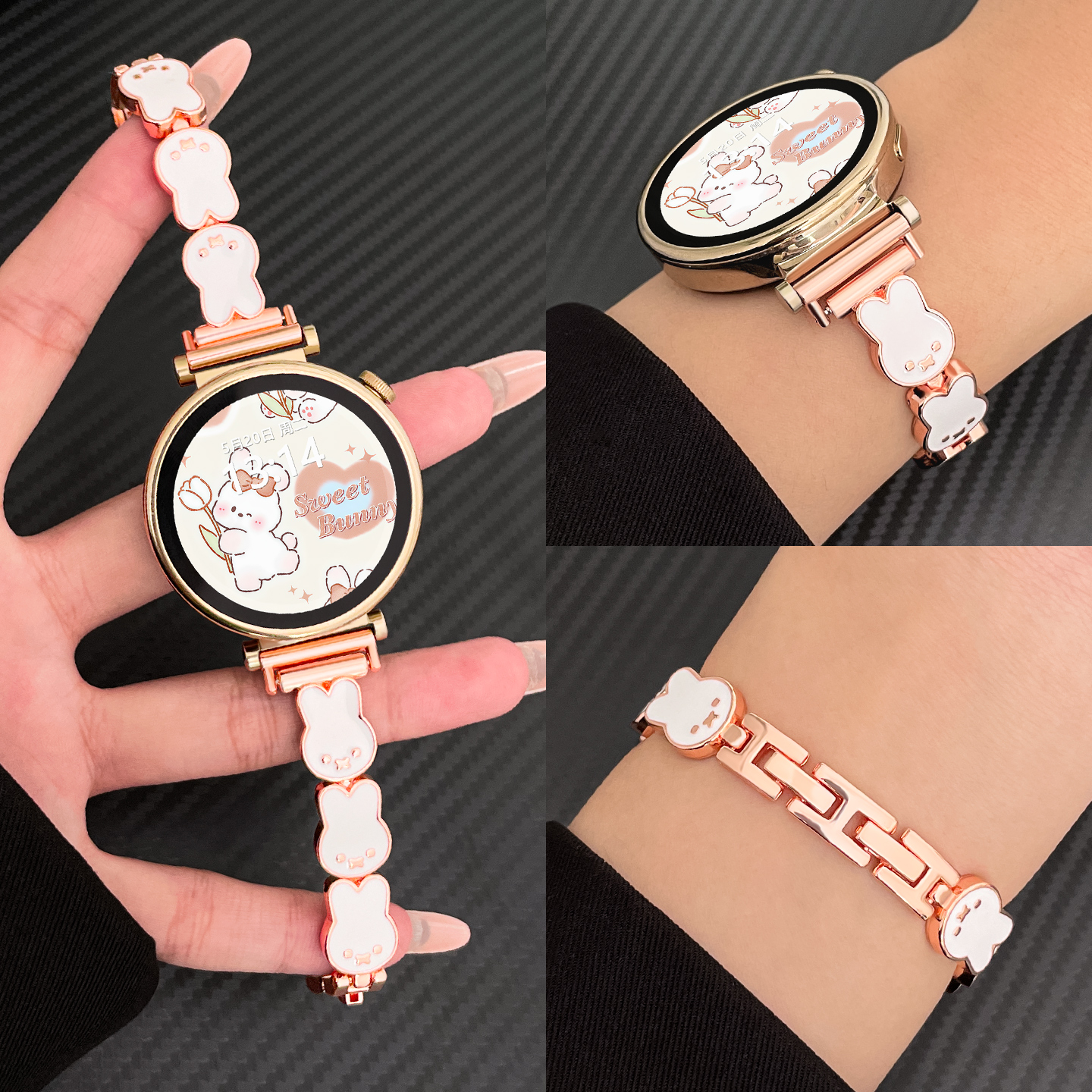 北想华为gt米菲兔手链手表替换带