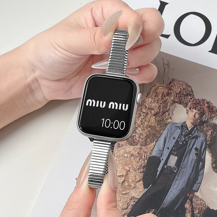 适用华为手表fit3表带新款fit4金属华为watchfit2运动表链竹节卡扣fitnew智能女生夏天高级FIT3代配件手表壳