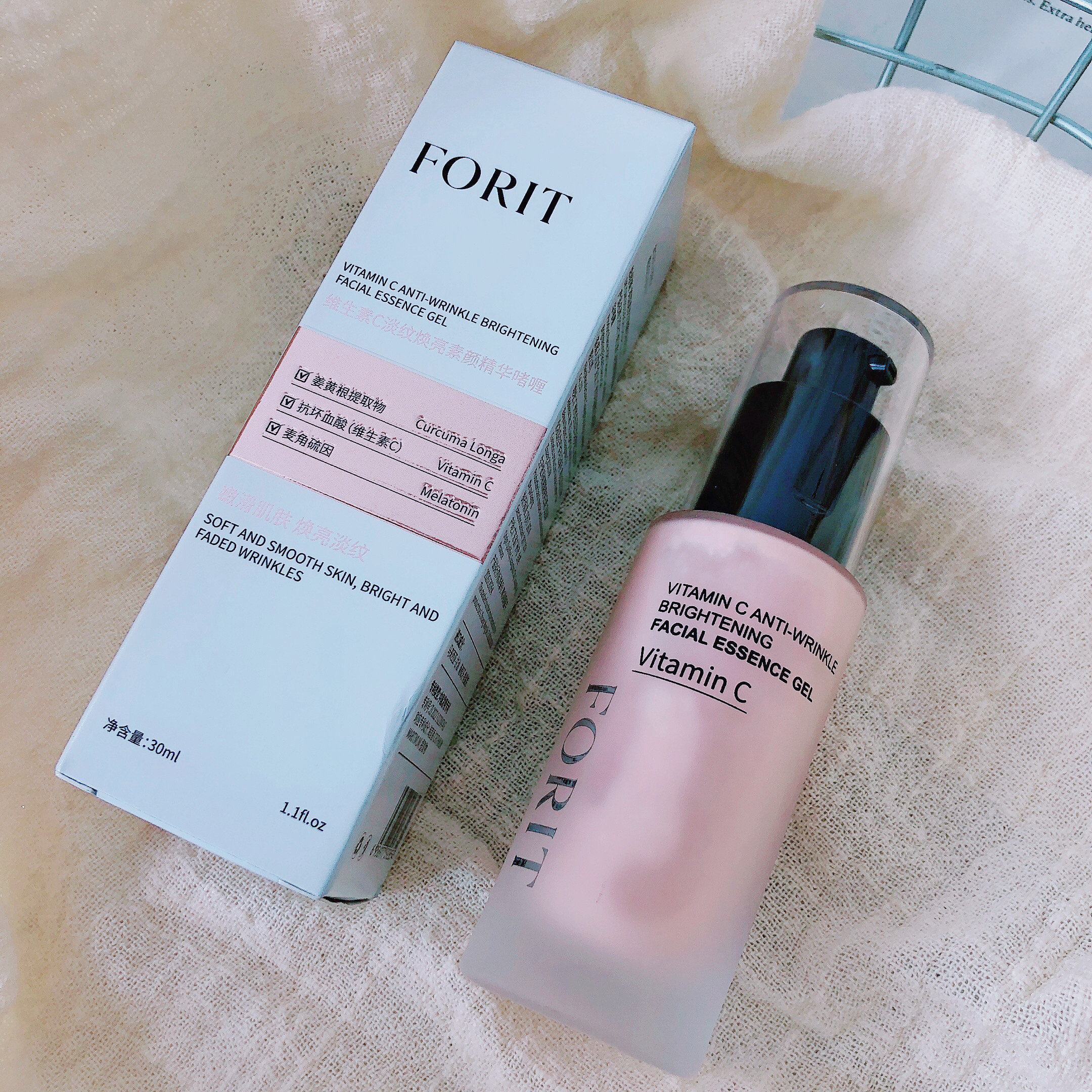 养出素颜冷白皮~FORIT维生素C淡纹焕亮素颜精华啫喱精华液30mL