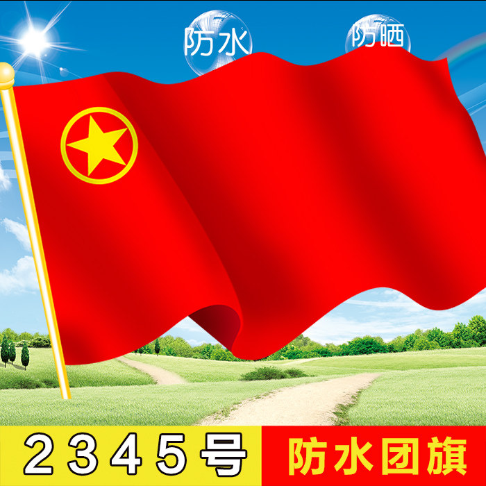 号3号4号5号色泽鲜艳团旗四号144*96cm 五号二号三号可定制图案包邮新