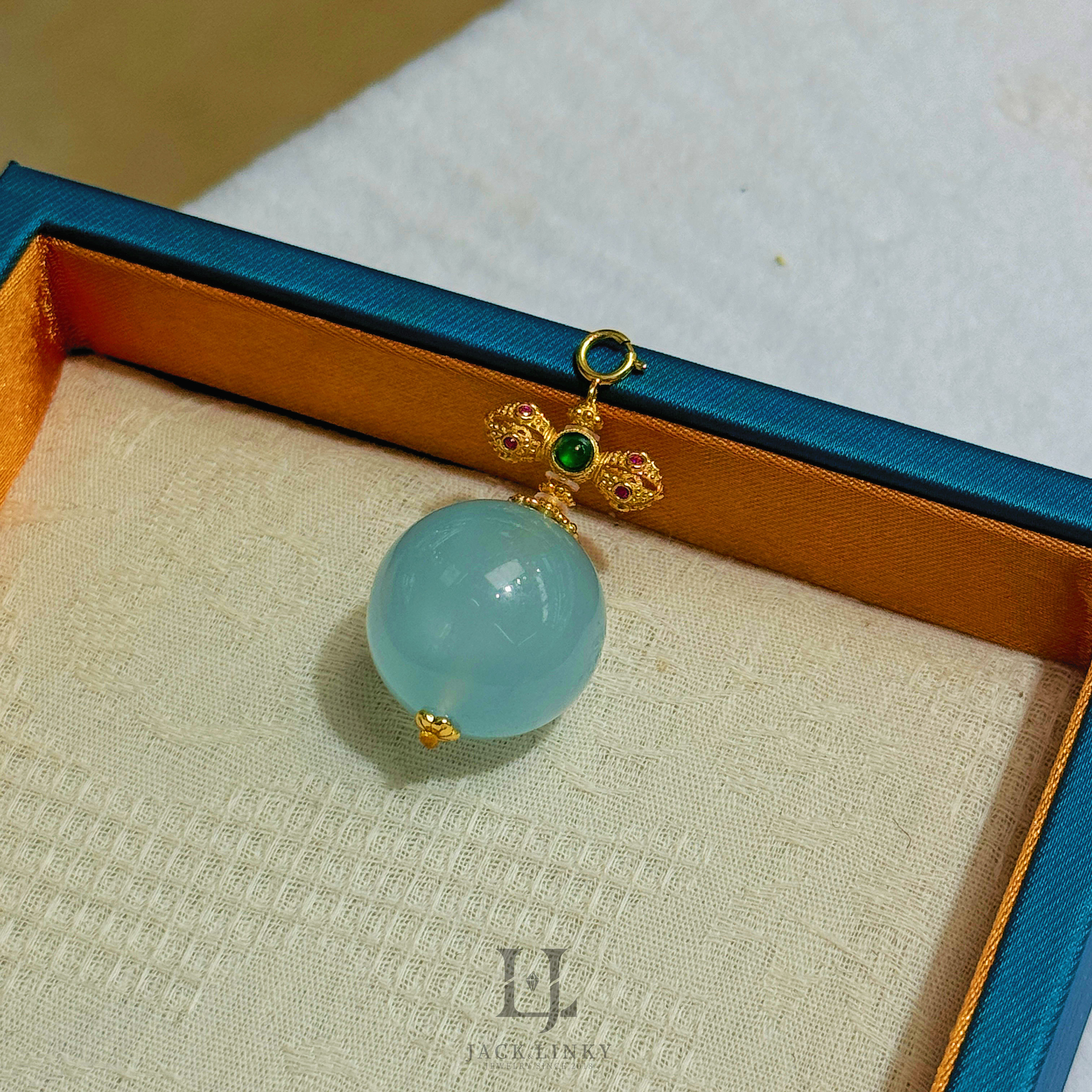 K7516mm大海蓝宝单珠吊坠