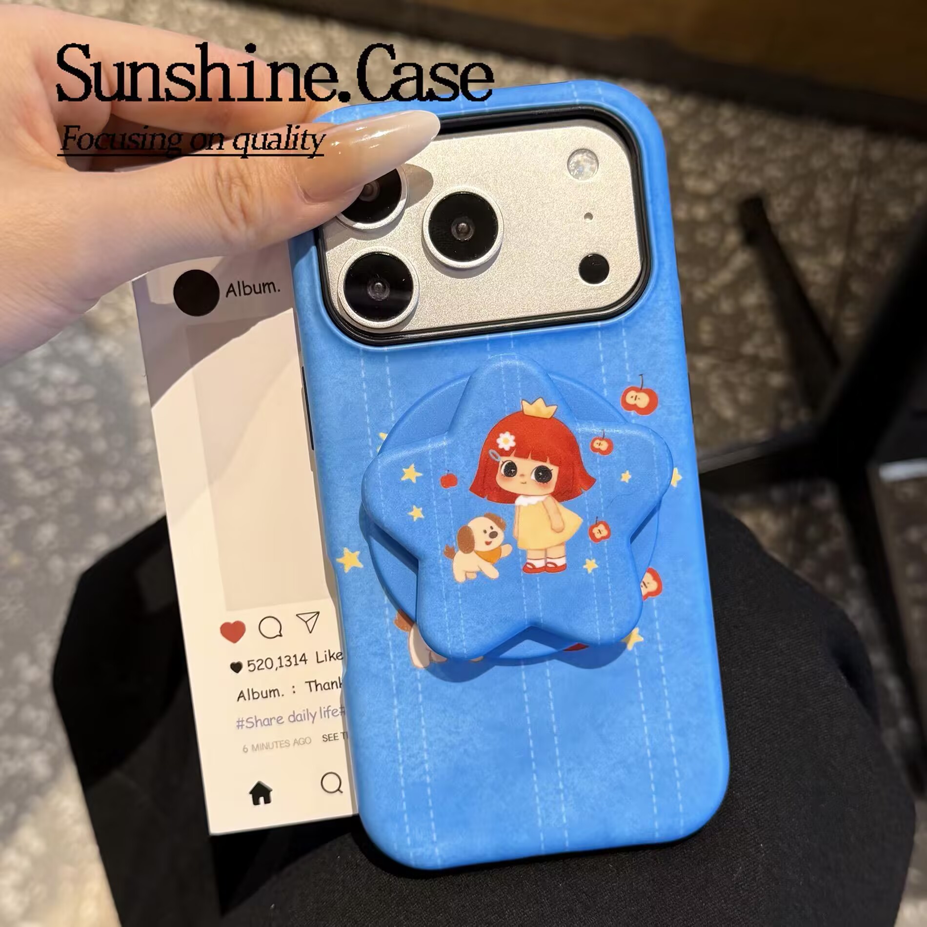 女孩小狗适用苹果18promax手机壳iphone17pro菲林磁吸支架16个性华为Mste80小米17男女款vivo防摔保护壳oppo