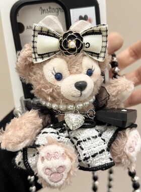 黑色小香斜跨包玫玫背夹适用ihone16promax苹果15pro手机壳14新款