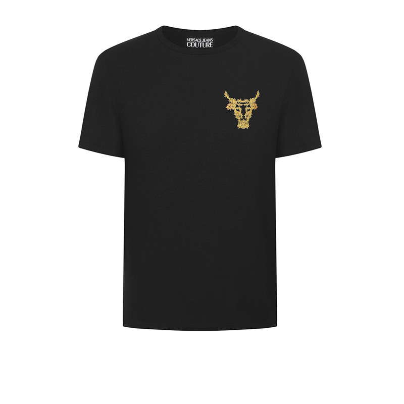 Versace/范思哲21春夏新款牛年限定胸口印花男士纯棉圆领短袖T恤