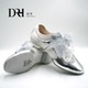 夏季 DRH 网眼 拉丁摩登练功鞋 女成人舞蹈鞋 101 芭蕾风银色教师鞋