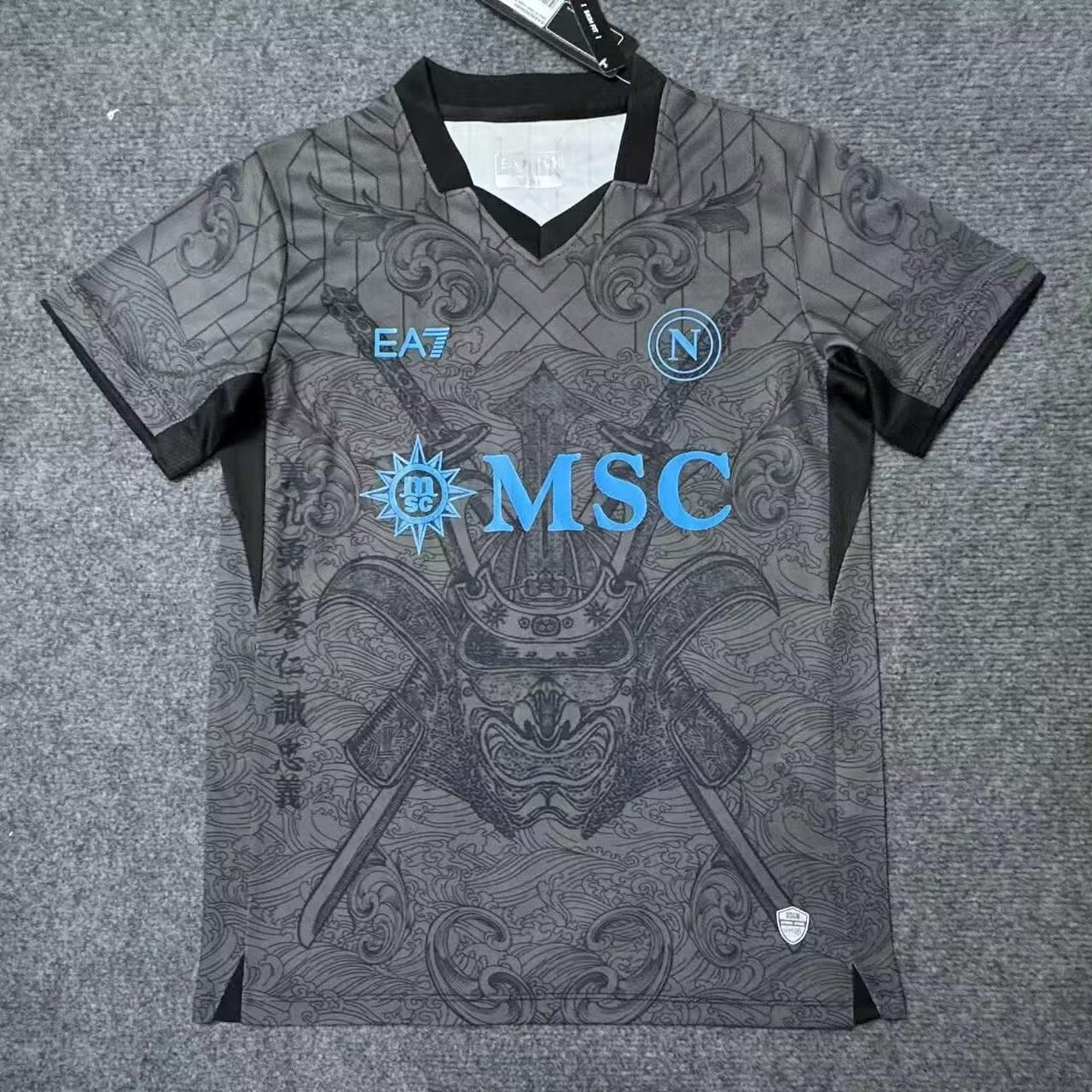 新款2425赛季那不勒斯二客场足球服复古冷门球衣套装印号训练服男